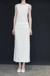 SWAYING/KNIT hairy hem stitching straight skirt SW24SS3B02 off-white PS79